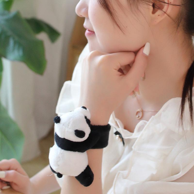 Cartoon Panda Bracelet Plush Cute Panda Doll Schoolbag Pendant Accessories Treasure Puppet Circle