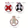 Festive 1pc Christmas Dog Plush Toy Set with Squeaker - Santa, Penguin & Gingerbread Man-Shaped Chew Toys for All Breeds