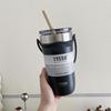 Portable Insulated Stainless Steel Coffee Mug with Straw