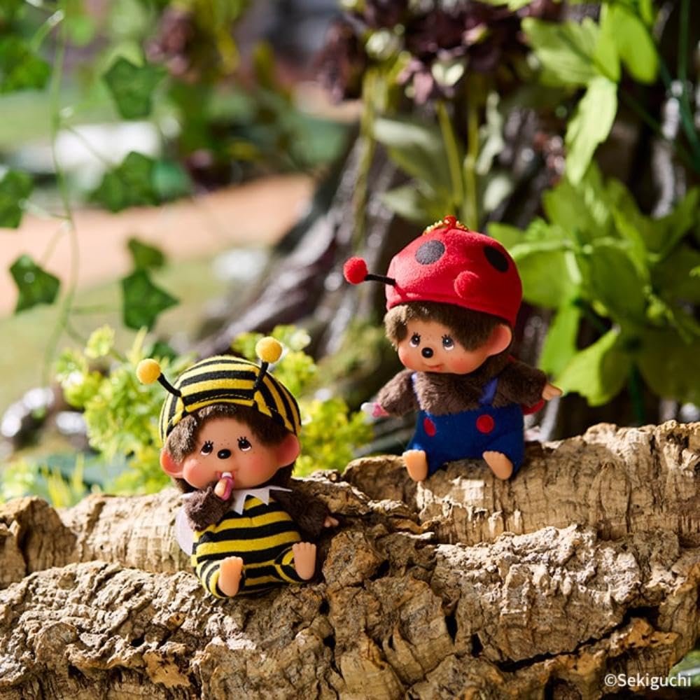 Sekiguchi Monchhichi Large Face SS Keychain Ladybug 245949 H11 X W8 X D6cm