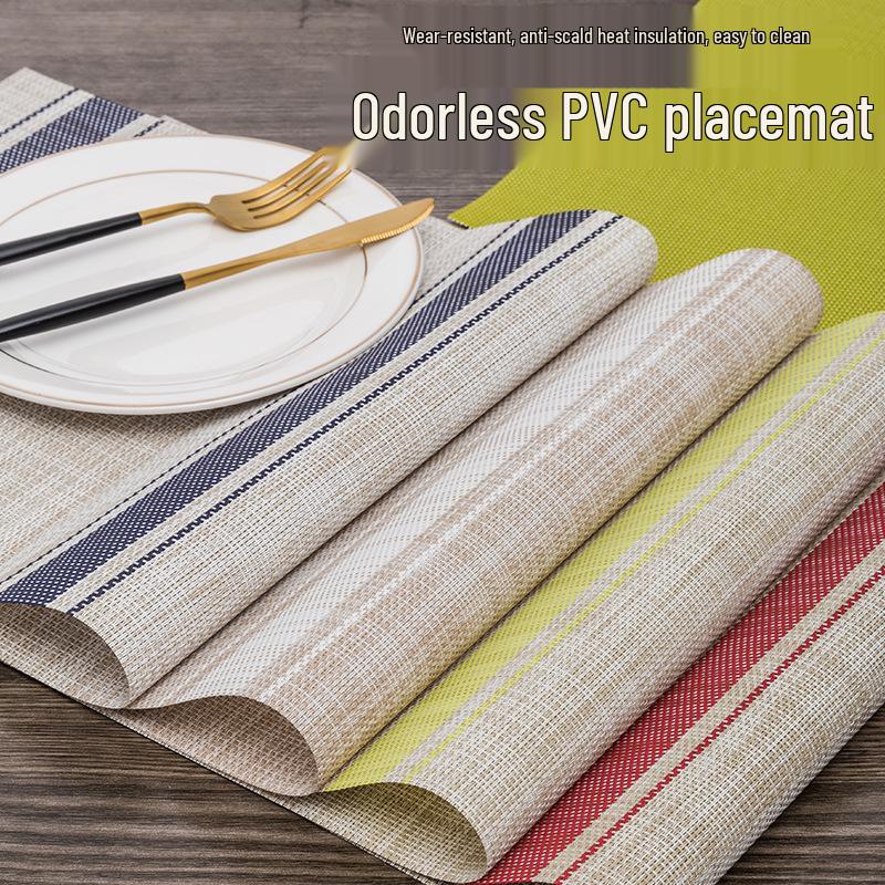 

Luxury PVC Placemats for Chinese or Western Restaurants - Vertical Stripe Design