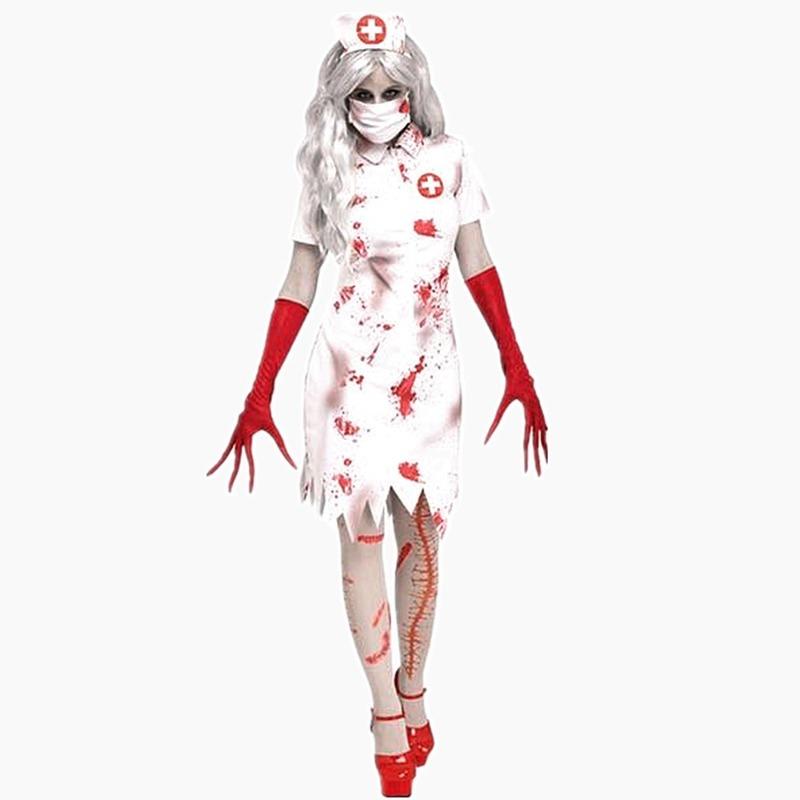 Halloween Party Adult Female Blood Nurse Dress Horror Bloody Zombie Doctor Zombie Costume