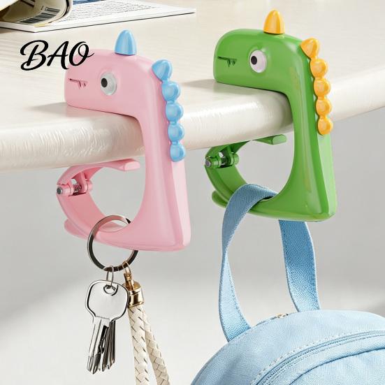 Backpack Storage Clip Dinosaur Desk Edge Clamp Hook, Punch-free Stable Table Side Hanger, Library Hook Durable ABS Organizer for Backpacks And
