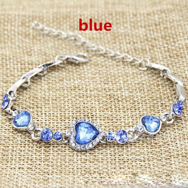 Selling Heart Crystal Zircon Crystal Bracelet For Women Party Wedding Jewelry Bangle Accessories