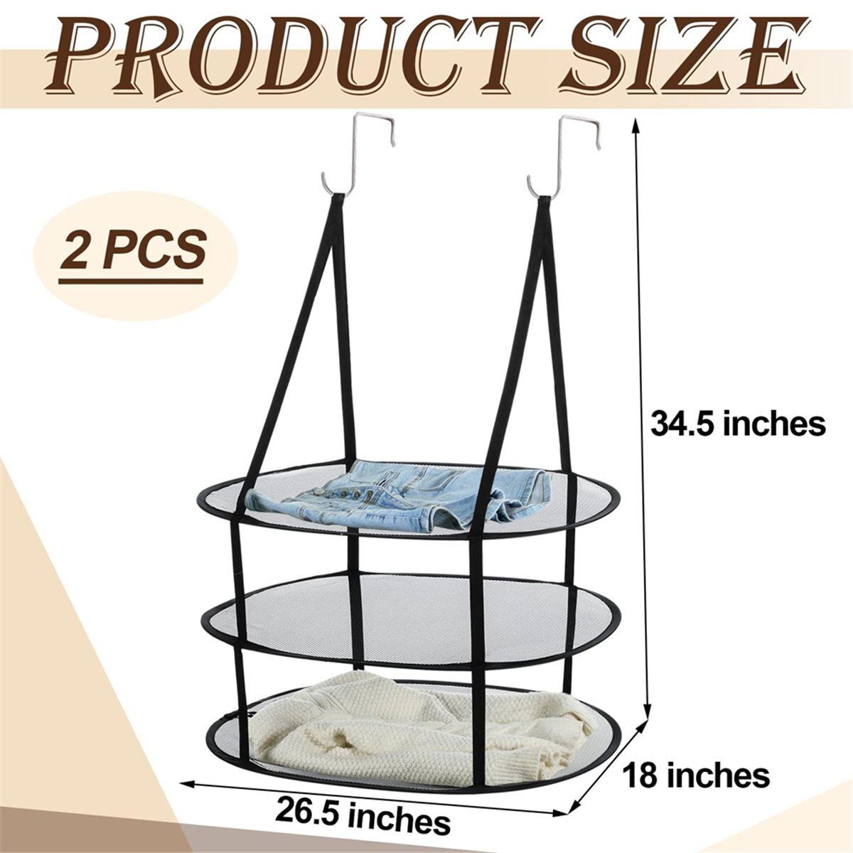 

2 Pcs 3 Tier Sweater Drying Rack Flat over the Door Folding Drying Rack Large Lay Laundry Hanging Dryer for Apartment B China Mainland