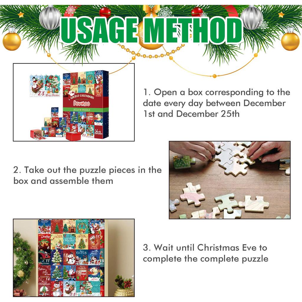 Dowmoo Christmas Advent Calendar Puzzle & Hanging Decoration Gift Toy