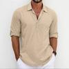 Men Long Sleeve Turn Down Collar Casual Breathable Solid Shirt