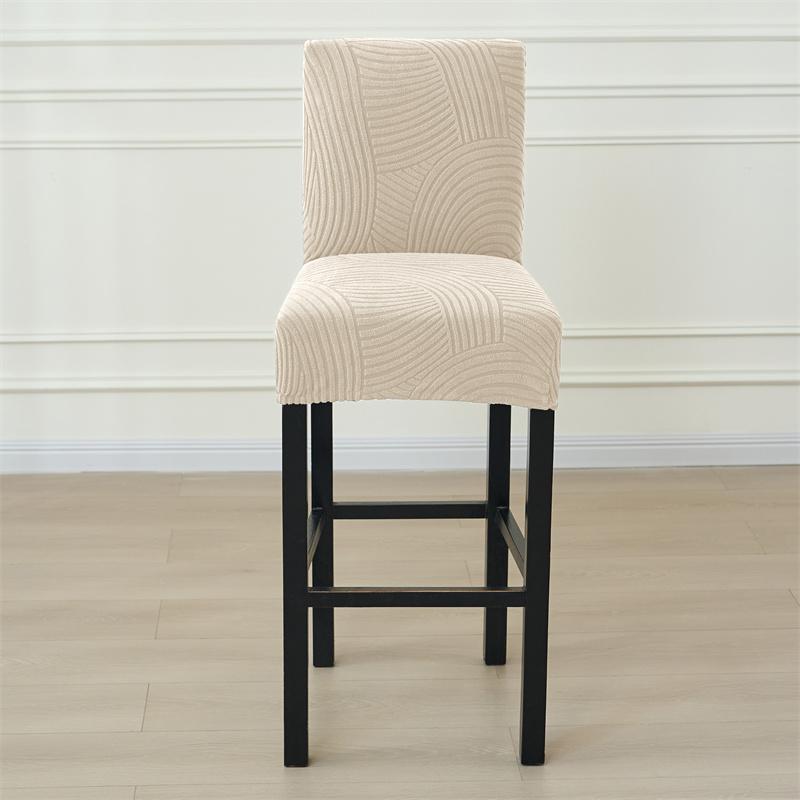 1/6pcs All-inclusive Bar Chair Covers Stretch Jacquard Short Back Stool Seat Slipcovers Small Size Chair Case for Living Room