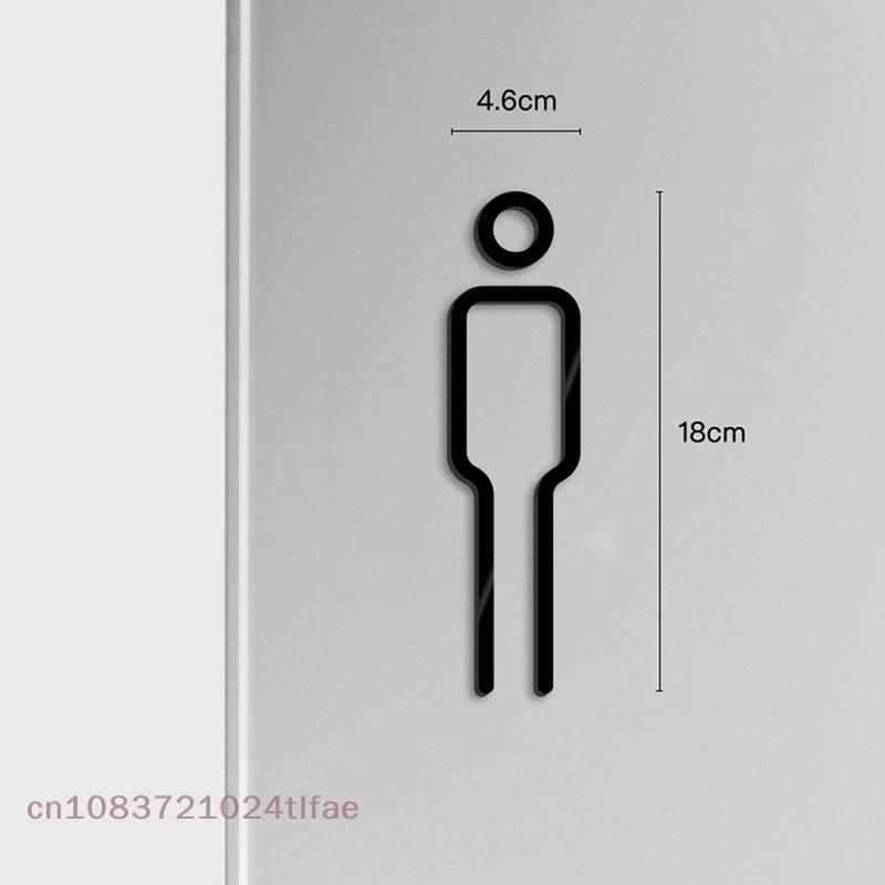 Toilet Door Wall Sticker Acrylic Board Restroom Sign WC Bracket Universal Wall Stickers