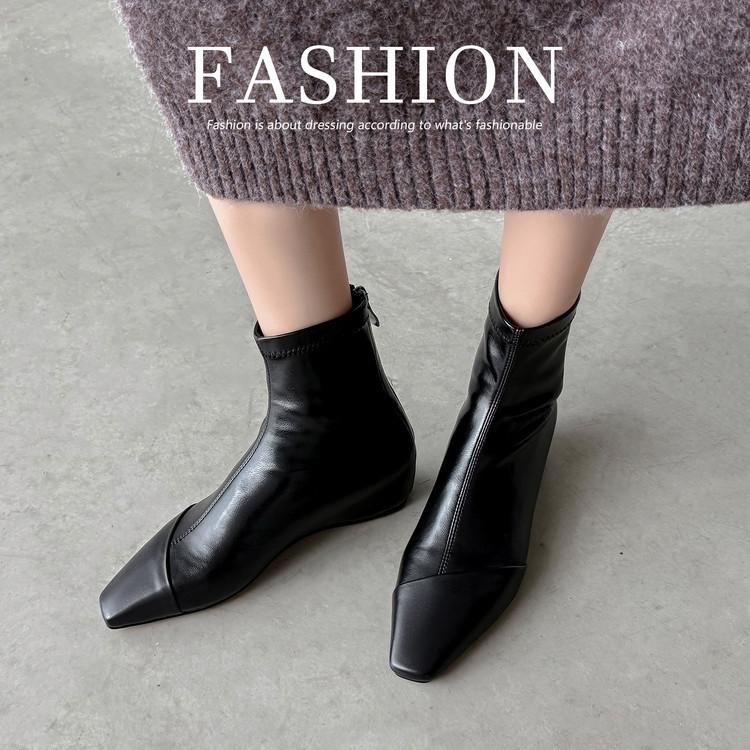 

Small square head Martin boots short boots women s spring and autumn new inner height-increasing short boots British style new spring and autum 39 чёрный