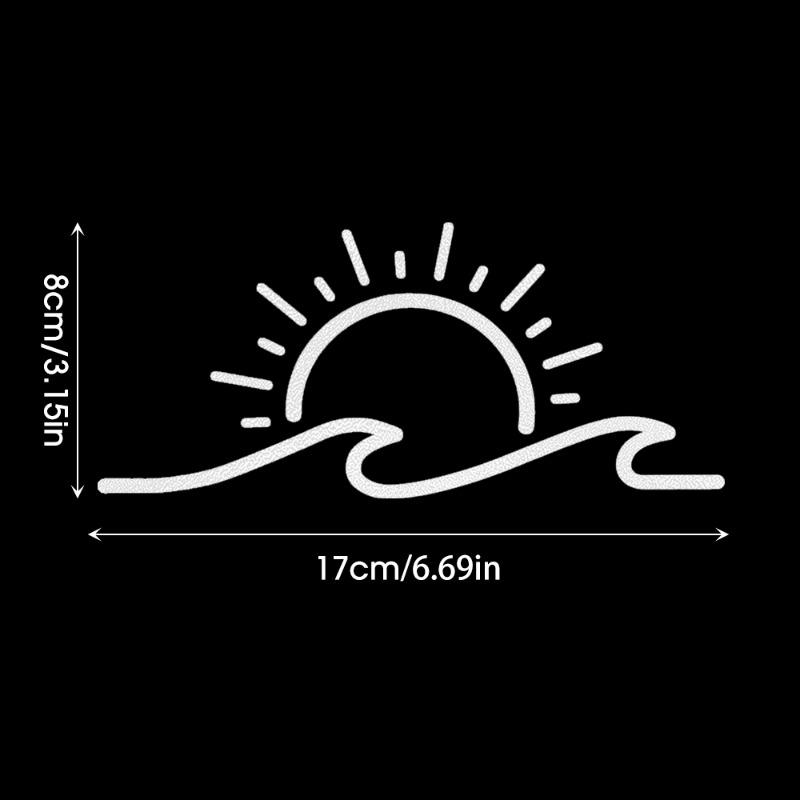 Sunset Sun Wave Car Stickers Auto Side Window Front Rear Windshield Waterproof Stickers Car Motorcycle Body Decoration Decals