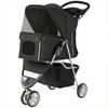 3 Wheel Pet Stroller for Small and Miniature Dogs, Black