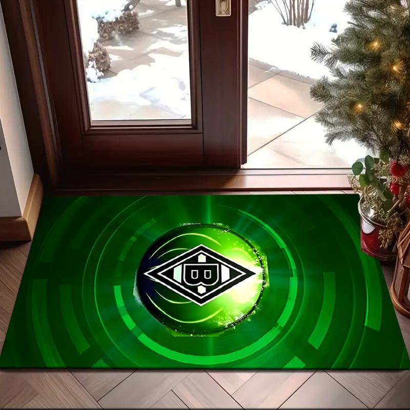 1PC Monchengladbach Emblem Rug Game Carpet, Floor Mat for Bedroom Living Room Entryway Rug, Home Decor Idea Gift for Christmas birthday