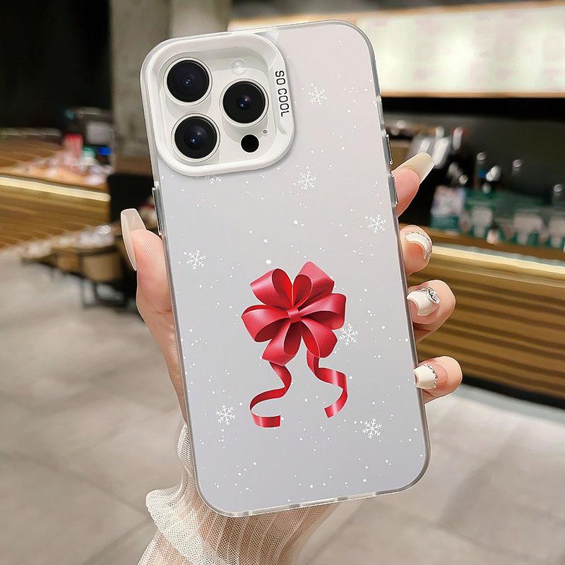 Fireworks bow for Apple 15promax niche iPhone14 colored silver 13/12/11 mobile phone case 16 sets