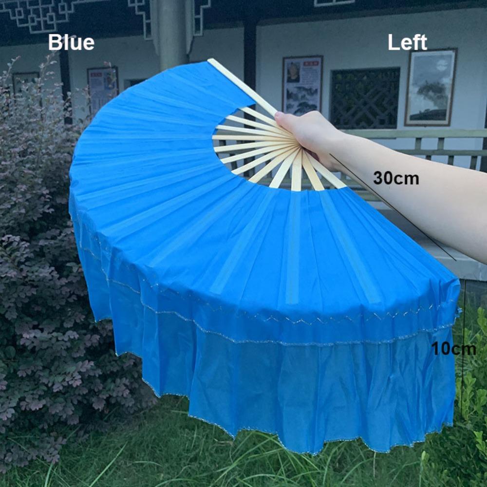 30cm Bamboo Chinese Short Bellydance Fan 5 Colors 10 Styles Bamboo Fans 15cm Half Circle Silk Hand Dye Adults Fan