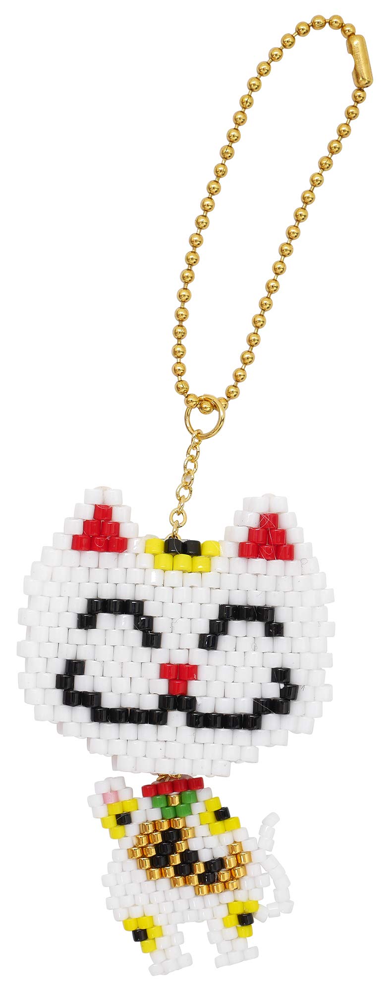 MIYUKI Bead Kit, Dangling Good Fortune Charm Kit, Maneki Neko (Lucky Cat) BFK565