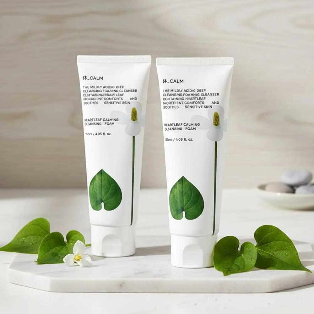 

Huecalm Houttuynia Cordata Soothing Clean Foam 120ml (2 bottles) Hypoallergenic Deep Cleansing for Sensitive Skin