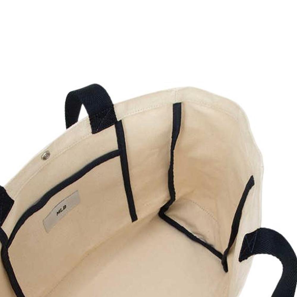 New MLB Cotton Tote Bag, Shopping Bag, Shoulder Bag Unisex Ecru & Blue 3AORV015N-50CRS