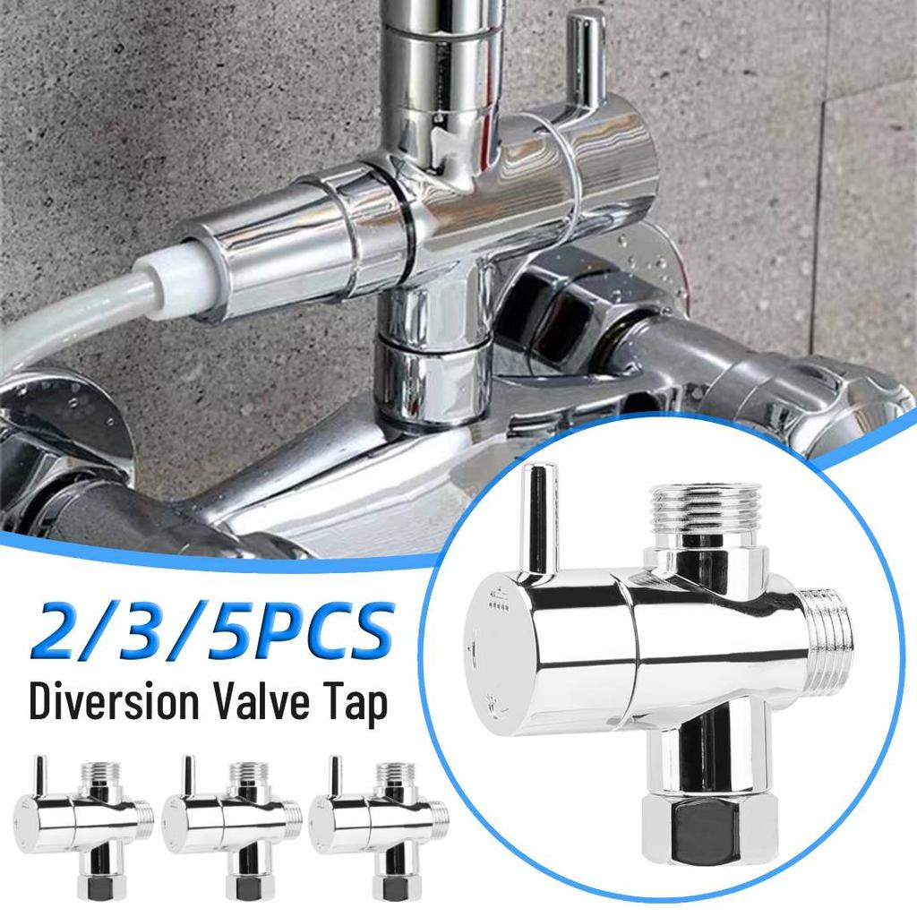 2/3/5PCS 3 Way Shower Head Diverter Sprinkler Head Switch T-Adapter Converter Diversion Valve Tap Bathroom Shower Accessory Home