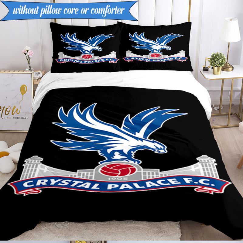 3PCS Crystal Fc Crest Printed Soft Bedding Set,Including 1pc Duvet Cover And 2pcs Pillowcases Perfect for Bedroom, Dormitory, Fan gift