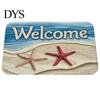 Waterproof Outdoor Patio Mats Beach House Entrance Rug, Starfish Shell Welcome Mat, Non-slip Coastal Indoor Utility Bathroom Door Mat for Front Decor