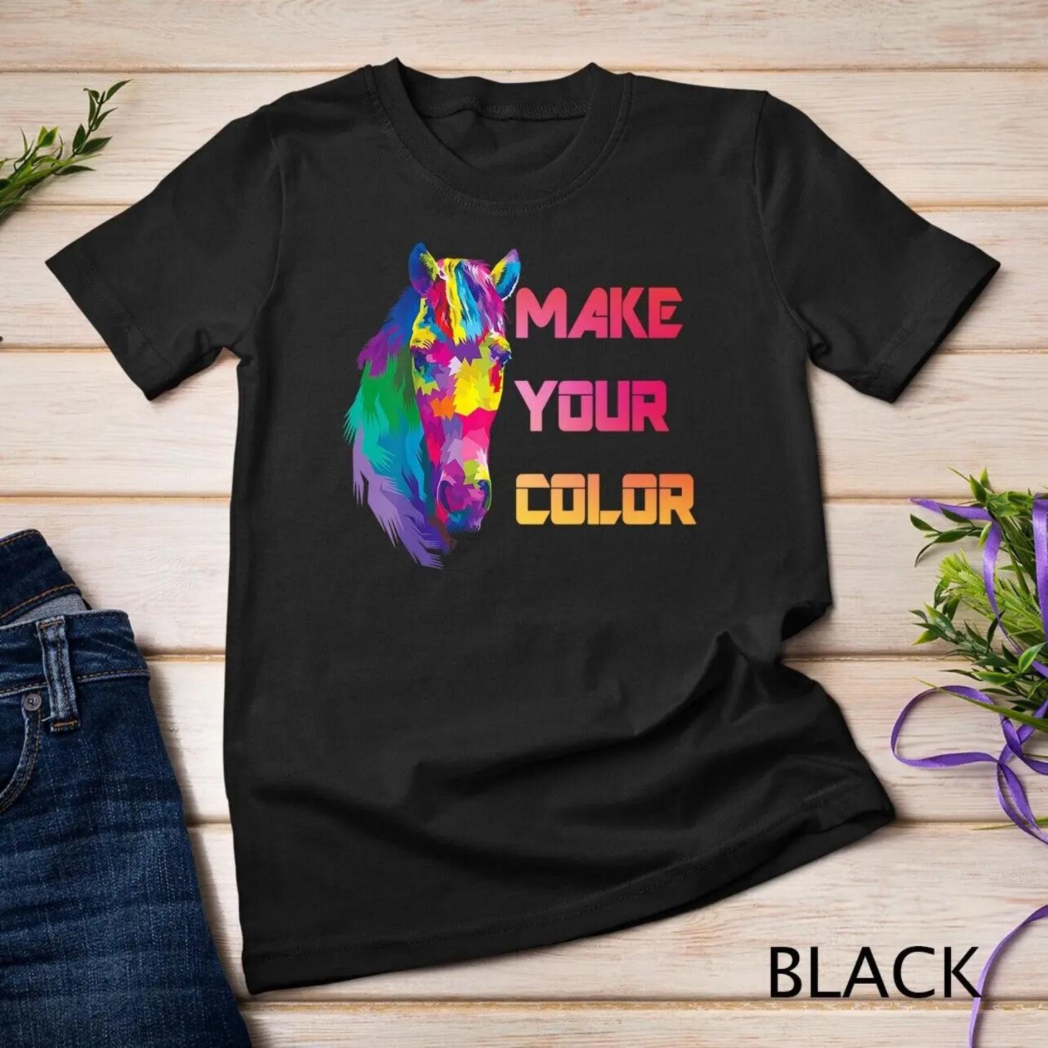 Colorful Horse s head Polygonal Geometric Horse Lover T shirt S