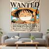One Piece Luffy Wanted Tapestry Wall Hanging, Anime Bounty Poster, Wall Decor for Bedroom Living Room Dorm
