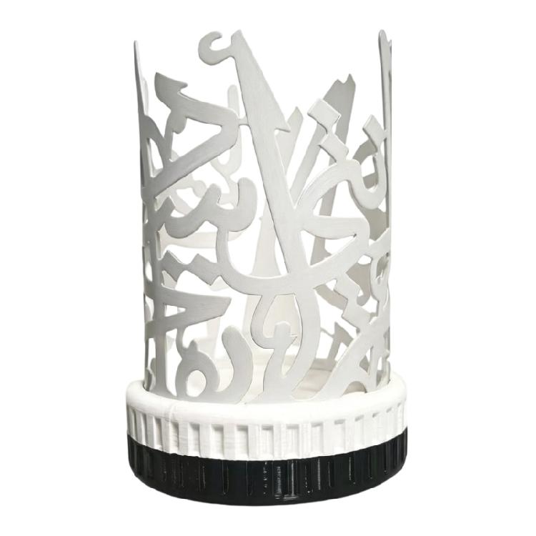 

Hollow Out Plastic Candle Stand Arabian Pattern Eid Ramadans Home Decoration Perfect for Creating Ambients Lighting белый