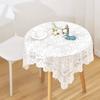 Einfache und romantische künstlerische Kaffeetisch- und runder Tischbezug Stoff, Vintage-Spitzentischdecke, Picknicktuch, Esstischdecke, Tischmatte