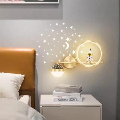 Modern Children Wall Lamp LED Star Projector Decorate Kids Wall Light Bedroom Space Creative Astronaut Sconces Indoor Lighting