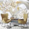 3d Wall Murals Luxury 3d Relief Deer White Pearl Jewelry Flower Large Wall Mural Living Room Bedroom Wallpaper