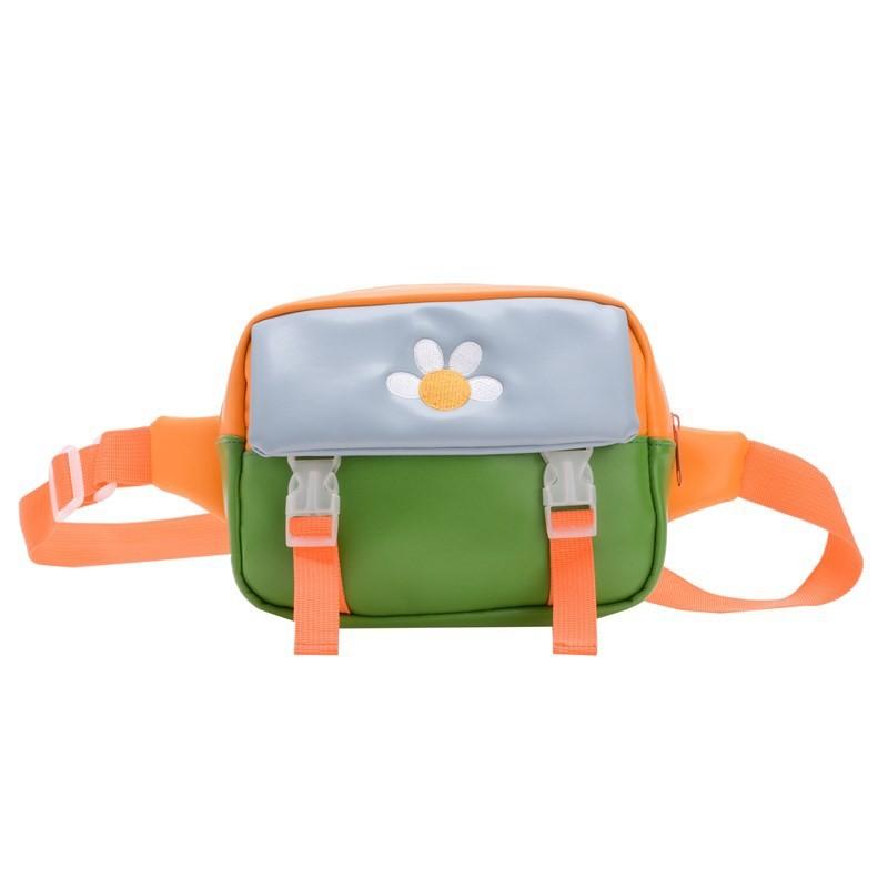 

Lovely Animal Printed Pu Crossbody Bag For Kids With Fun And Playful Style Orange Flower