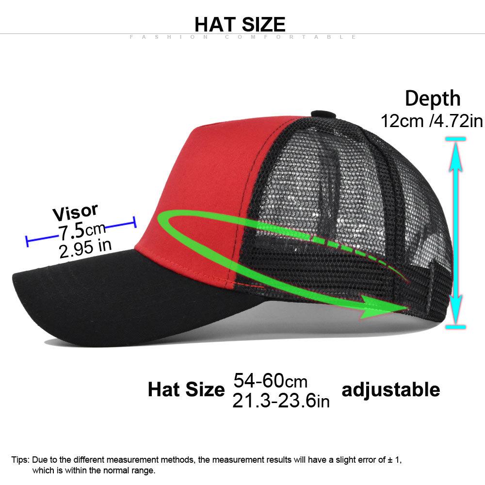 1Pc New 5 Pane Mesh Baseball Cap Adult Hip Hop Curved Snapback Hats Summer Sunshade Sun Hat Simple Trucker Cap Advertising