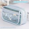 Large Capacity Pencil Bag Simple Stationery Storage Bag Children Pen Case Transparent Pencil Case Students School Supplies
