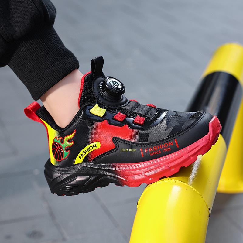 2025 Autumn Boys' Leather Lightweight Non-Slip Running Shoes - Versatile Children's Sports Footwear