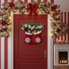 Christmas Wreaths For Front Door Socks Front Door Artificial Garland With LED Lights Holiday Decorations With Red Berries Pine