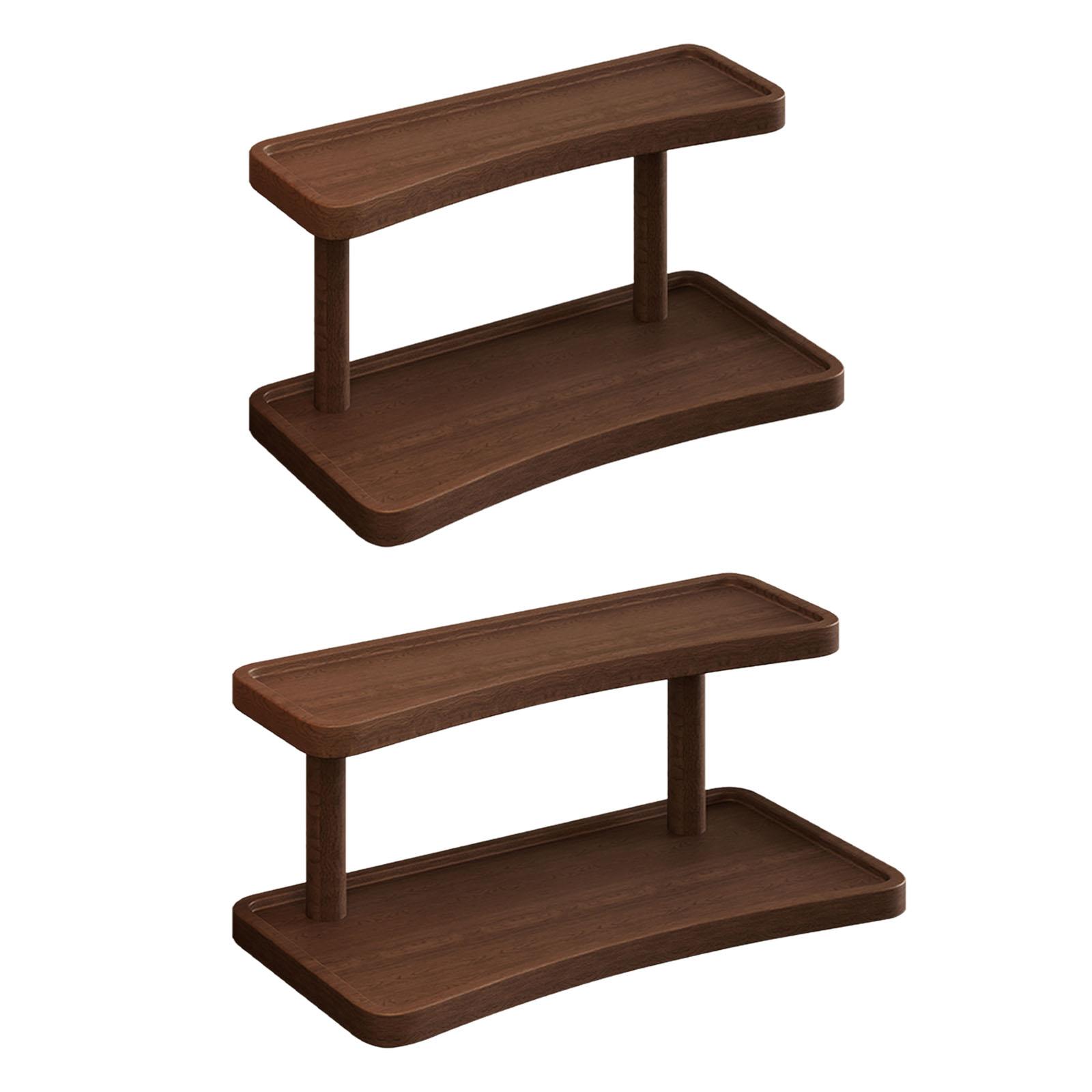 

Wooden Riser Display Shelf Organizer 2 Layers Practical Simple Sturdy Jewelry Rack for Dorm Room Living Room Office Home Dolls 32x15x19cm