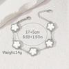 Double Sided Women's Hand Bracelets Elegant Clover Bracelet Alloy 5-Petal Rhinestone Inlaid Suitable For Women's Daily Wear