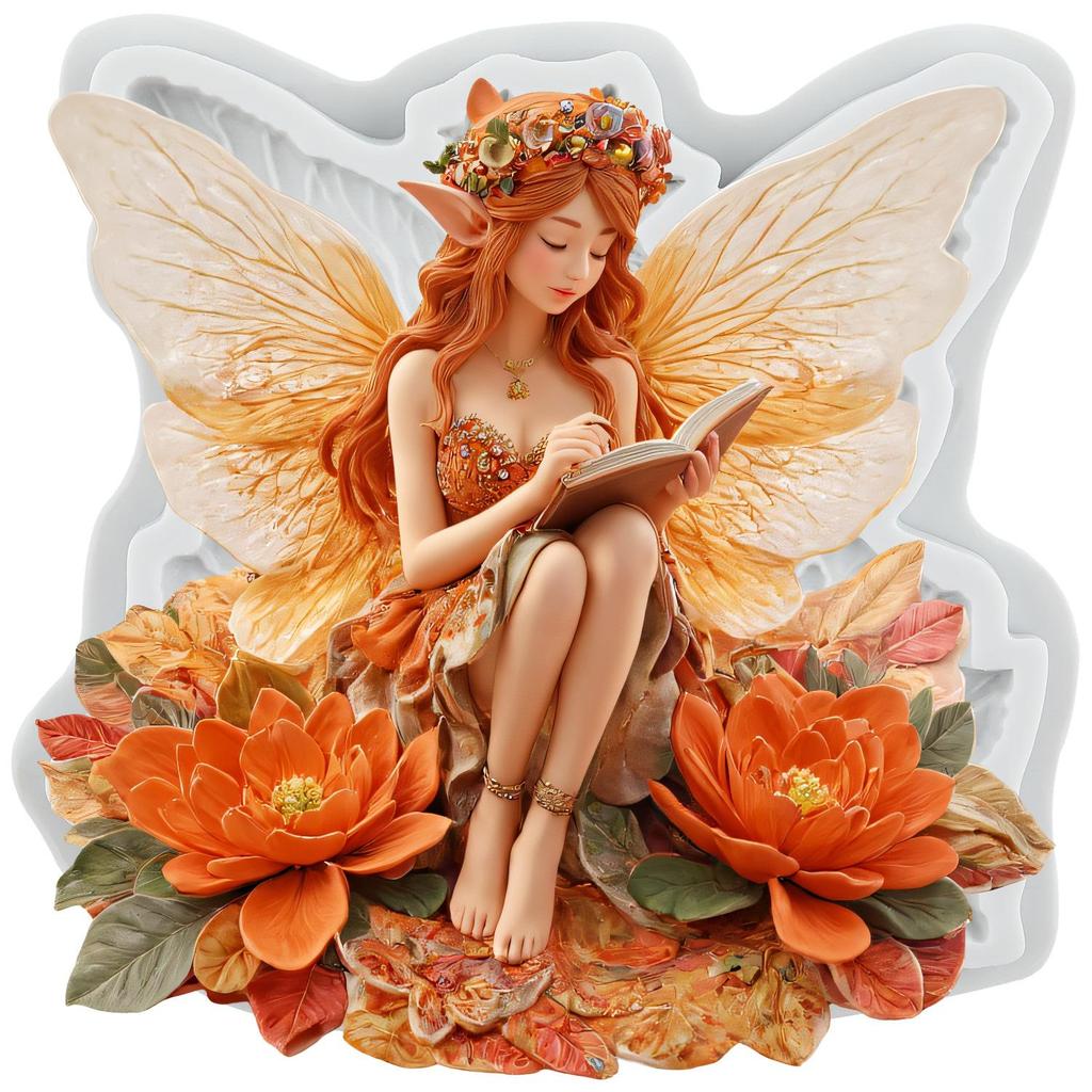 Angel Silicone Molds Flower Fairy Lotus Fairy Fondant Mold Cake Decorating Tools Cupcake Topper Candy Chocolate Gumpaste Mold