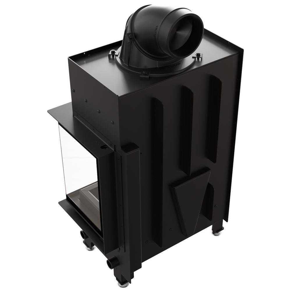 Corner insert KRATKI FLOKI 8kW Ø160 right black with closing full set