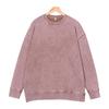 Herren Übergroßes Gewaschenes Baumwoll Rundhals Sweatshirt Lockere Passform Streetwear Herbst Winter Lässiges Oberteil