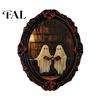 Gothic Refrigerator Magnets Halloween Dark Style Magnet, Retro Oval Photo Holiday Gifts Frame Decorative Magnetic Sticker for Metal