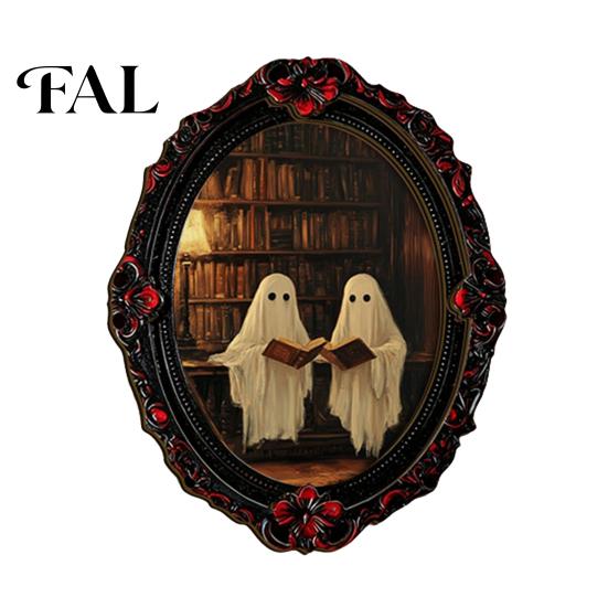 Gothic Refrigerator Magnets Halloween Dark Style Magnet, Retro Oval Photo Holiday Gifts Frame Decorative Magnetic Sticker for Metal