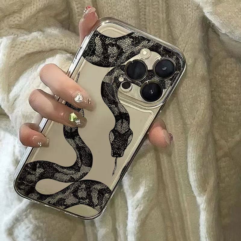 European and American Dark Snake Is Suitable for Iphone17promax Mobile Phone Case 16 Apple 15 Anti-drop 14pro Transparent 13/12