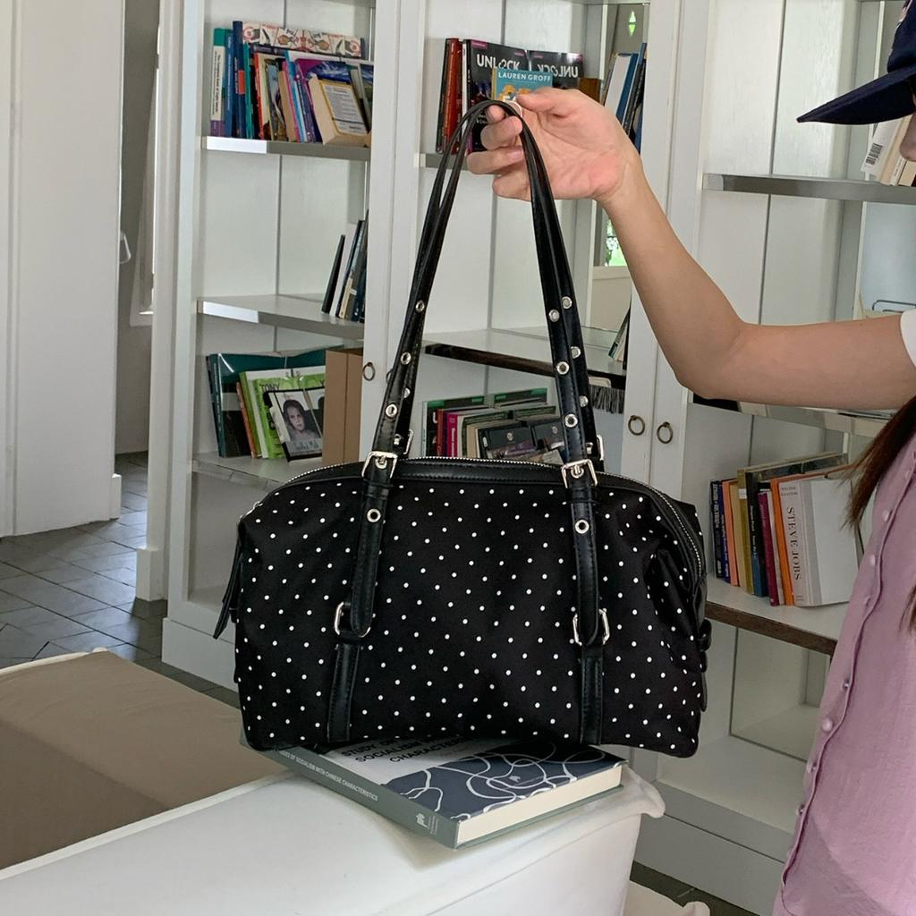Underarm Bag - Retro Polka Dot Bowling Bag - Large Capacity Single Shoulder Bag