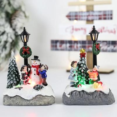 LED vánoční ozdoby vesniček Mikrokrajina Pryskyřice Dekorace Santa Claus Jehličí Sníh Pohled Vánoční dárek