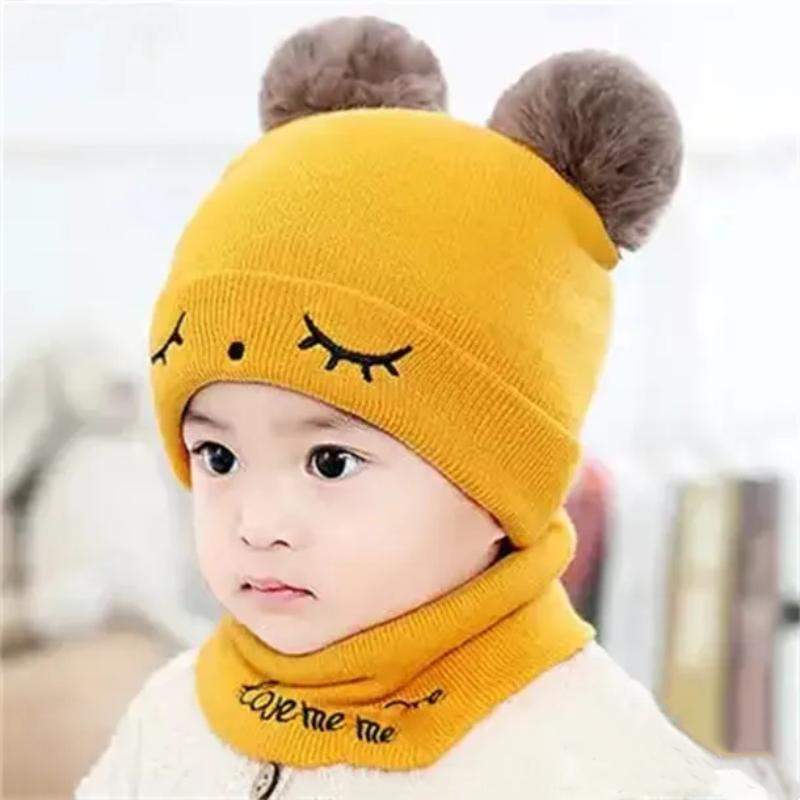 

Winter Baby Knit Hat Warm Stretchable Ear Flap Beanie Autumn Infant Toddler Cap Washable Soft Hat for Boys Girls Birthday Gift жёлтый