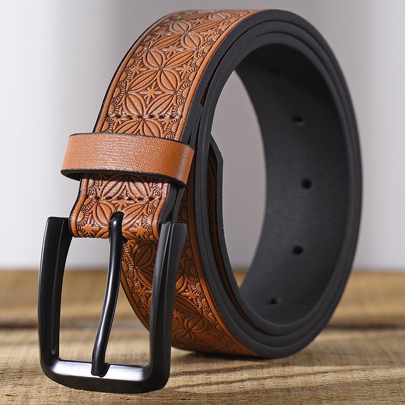 Retro Belt for Men Casual Business Simple Belt for Men Middle-aged and Young Men Fashionable Versatile Pin Buckle Belt