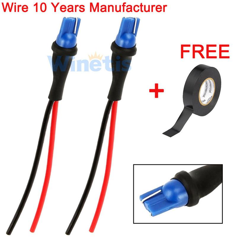 Wire Pigtail Male 194 168 2Pcs Harness Interior Map Light Bulb Cable Lamp Plug F