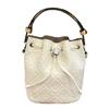 T Monogram Pebble Metal Logo Drawstring Leather Bucket Bag Mini Women Handbags Cream 169253-100